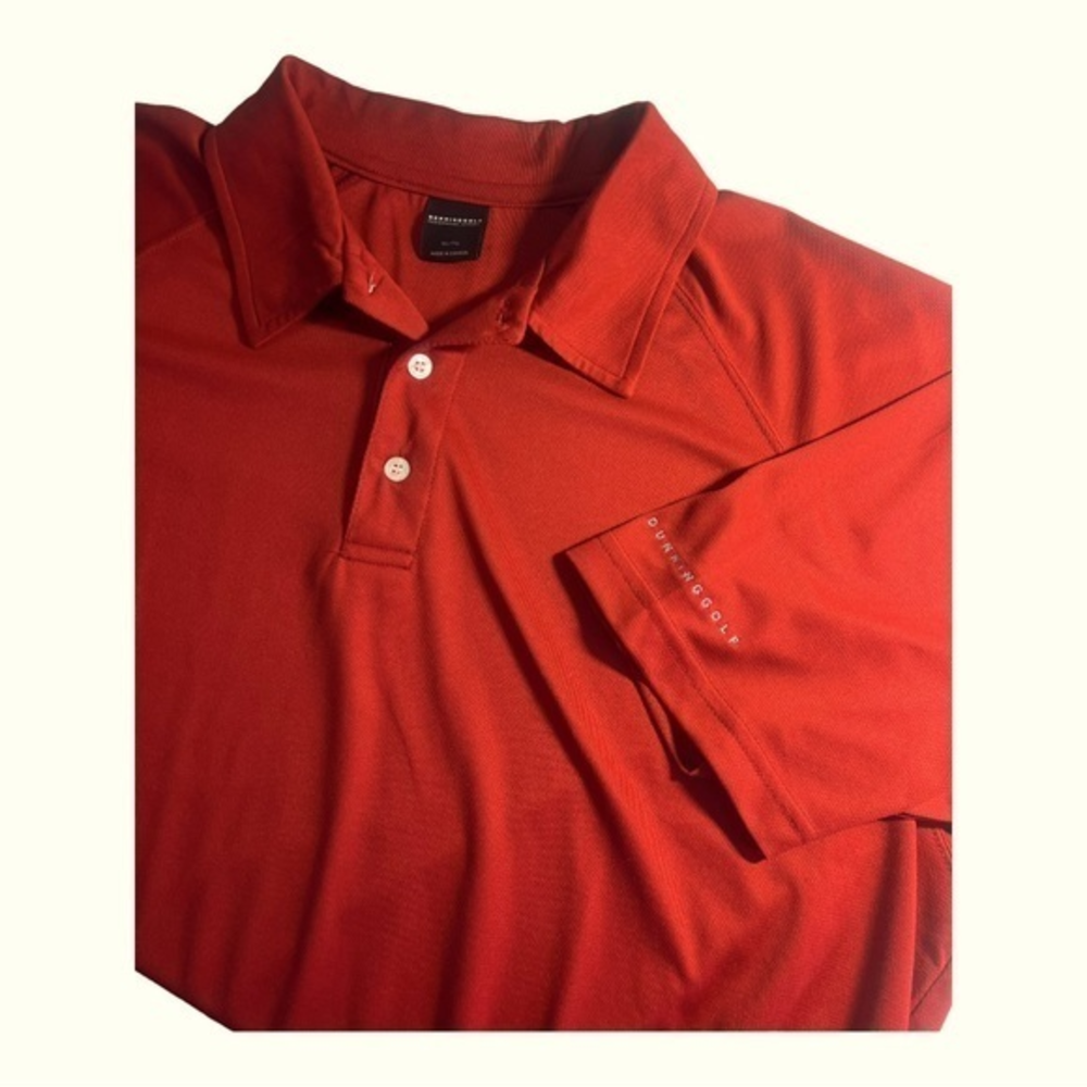Dunning Golf‎ Mens Polo XL Solid Red Embroidered Dunning Logo
